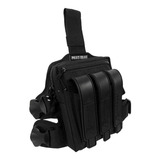 Bornal De Perna Tatico Com Porta Carregador Triplo Vigilante Cor Preto Desenho Do Tecido Ripstop