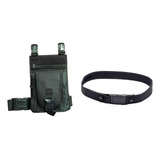  Bornal Tático Militar Perna + Cinto Na Liso Preto