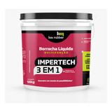 Borracha Líquida Impertech 3 Em 1 14kg Hm Rubber Tinta Acabamento Acetinado Cor Cinza-claro