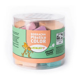 Borracha Plástica Color Pastel Trend Com Capa Pote 24unidade