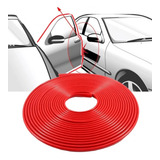 Borracha Protetora Borda Portas Carro 20 Metros Vermelho 