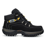 Bota Adventure Botina Coturno Tênis Couro Palmilha Gel