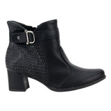 Bota Ankle Boot Chelsea Piccadilly Salto Grosso 654035 Preto