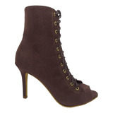 Bota Ankle Boot Salto Alto Fino