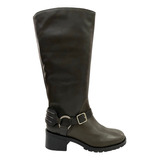 Bota Arezzo Marrom Coffee Cano Longo Fivelas Couro Original 