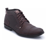 Bota Botina Country Masculino Coturno Urbano Couro Rustico