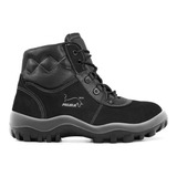 Bota Botina Nobuck Miura Safetline Bico Pvc Preta Ca12783
