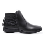 Bota Botinha Feminina De Couro Kauany Solado Costurado