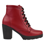 Bota Cano Curto Feminina Salto Grosso Sapato Macio Conforto