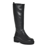 Bota Cano Longo Via Marte Salto Bloco Tratorado Feminino