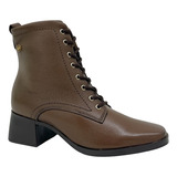 Bota Casual Fem Pegada Couro Forro Interno 282305