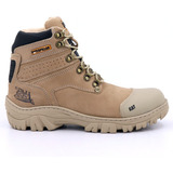 Bota Coturno Adventure Militar De Couro Masculina Nude Bege