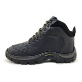 Bota Coturno Couro Impermeável Masculino Moto Tênis Trabalho
