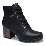 Bota Coturno Dako Tratorado De Couro Salto Bloco G9791