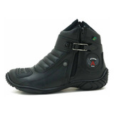 Bota Coturno Motociclista Chuva Atron Couro