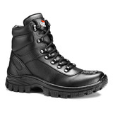 Bota Coturno Motociclista Couro Legitimo Palmilha Conforto