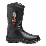 Bota Coturno Motociclista Couro Samu Preta Socorrista 192