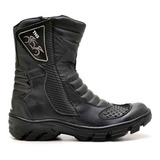 Bota Coturno Motociclista Masculina Couro Resistente A Chuva