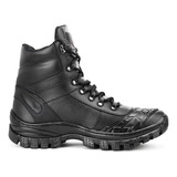Bota Coturno Tática Militar Masculina Cano Curto Em Couro
