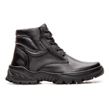 Bota Coturno Tático Attack Couro Preto Cano Médio Mto Forte