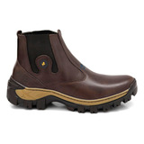 Bota Coturno Trabalho Botina Couro 100% Legítimo Promoção