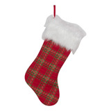 Bota De Natal Xadrez Vermelho E Verde 50cm - Botas E Meias D