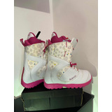 Bota De Snowboard Burton Mint Feminina Branca E Rosa
