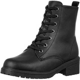 Bota Feminina Cano Curto Coturno Militar Tratorado Macio