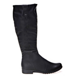 Bota Feminina Cano Longo Salto Baixo Preta Dakota