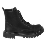 Bota Feminina Coturno Com Sola Tratorada Cano Curto Conforto
