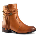 Bota Feminina Couro Legítimo Cano Curto Tamanho Especial