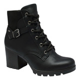 Bota Feminina Dakota G9541 Cano Baixo Salto Alto Cadarço