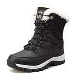 Bota Feminina Para Neve, Impermeável, Forrada De Pelúcia