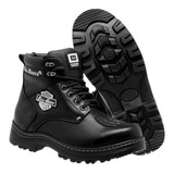 Bota Impermeavel Em Couro Motoqueiro Motociclistas Envio Já