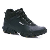 Bota Masc Bull Terrier Attack Couro Legitimo Coturno Preto.