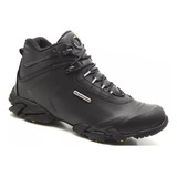 Bota Mascu Bull Terrier Attack Couro Legitimo Coturno Preto-