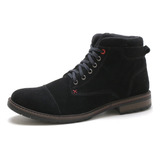 Bota Masculina Coturno Casual Em Camurça