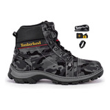 Bota Masculina Couro Brindes Relógio Chinelo Cinto Carteira