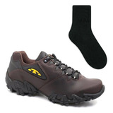 Bota Masculina Couro Bull Terrier Bruce Low+ Meia Cano Médio