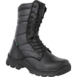 Bota Militar Tático Com Zíper De Couro Super Macio Azimute