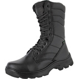 Bota Militar Tático Com Zíper Em Couro Super Macio