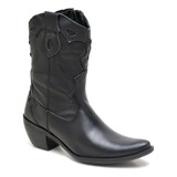 Bota Moda Country Coturno Montaria Hipismo Feminina Couro