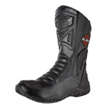 Bota Motociclista Cano Longo Impermeavel Coturno Em Couro 
