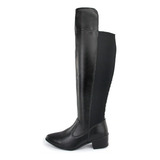 Bota Over Feminina Cano Alto Longo Detalhe Neoprene Conforto