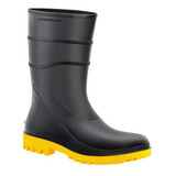 Bota Pvc Preta Solado Amarelo Epi