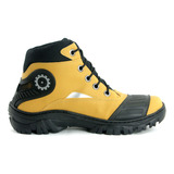 Bota Tenis Motociclista Refletiva Rajada Camel Blaqueada