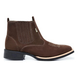 Bota Texana Couro Cano Curto Masculino