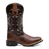 Bota Texana Feminina Cruz Country Em Couro + Carteira