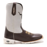 Bota Texana Masculina Cara De Boi Country Em Couro Cano Long