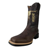 Bota Texana Moiadeiros Marrom Para Homem Couro Legítimo